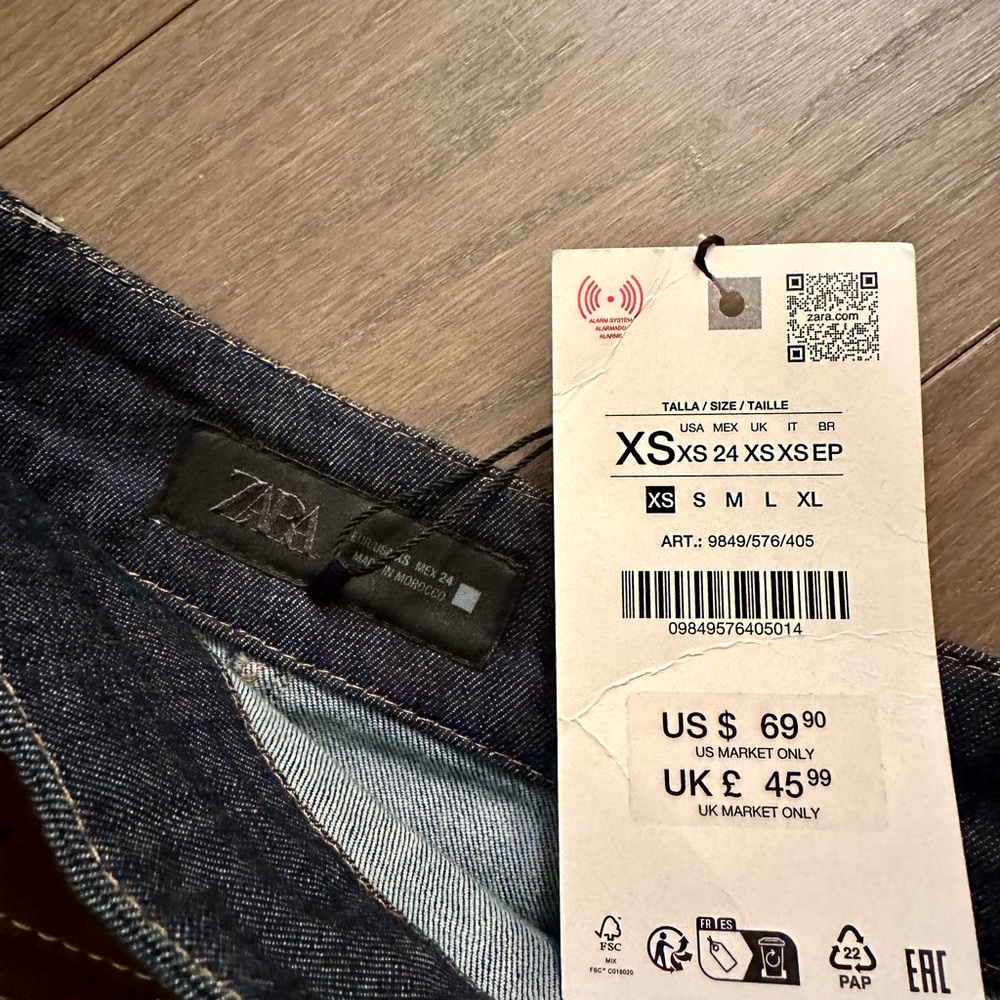 Zara Z1975 Belted Wrap Denim Midi Skirt - Picture 12 of 14